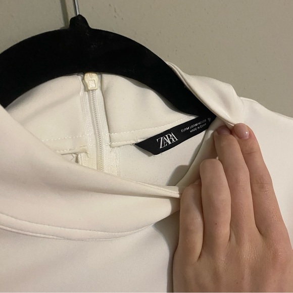 Zara White Structured Corset Style Work Blouse - Picture 3 of 4